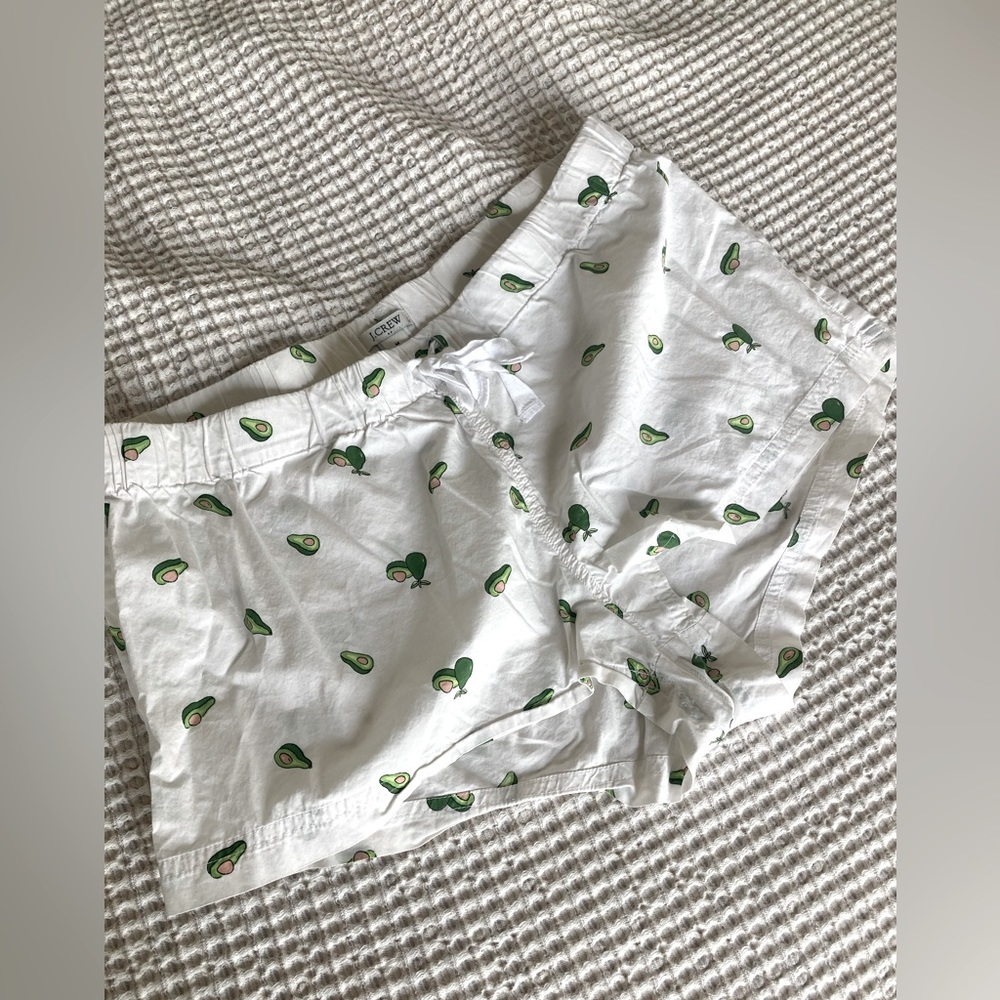 J. Crew Cotton PJ Shorts - Avocado Print